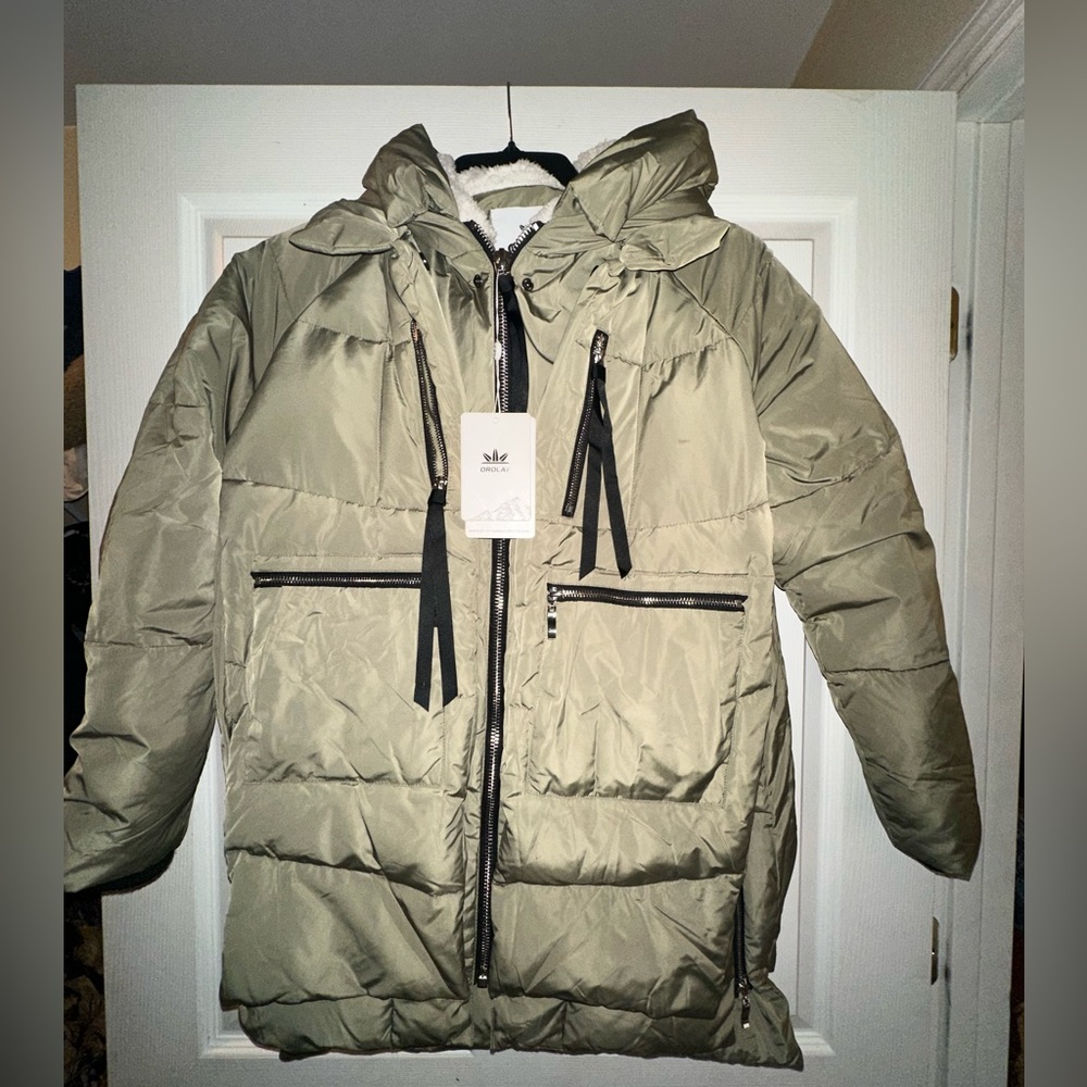 New Orolay Thickened Down Jacket Size Medium Green New
